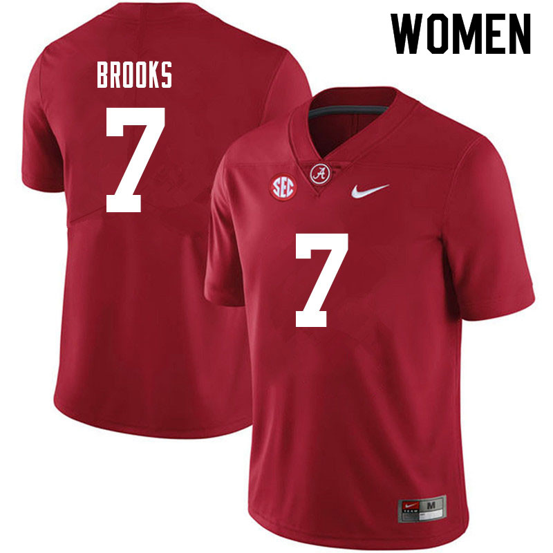 Alabama Crimson Tide Women's Ja'Corey Brooks #7 Crimson NCAA Nike Authentic Stitched 2021 College Football Jersey VP16F32ZI